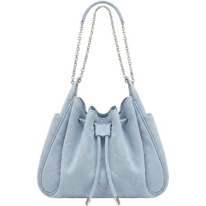 JW PEI Women’s Rowan Ruched Drawstring Chain Bucket Bag(Blue)