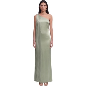 JW PEI Women’s Fringe One Shoulder Maxi Dress(Sage Green)