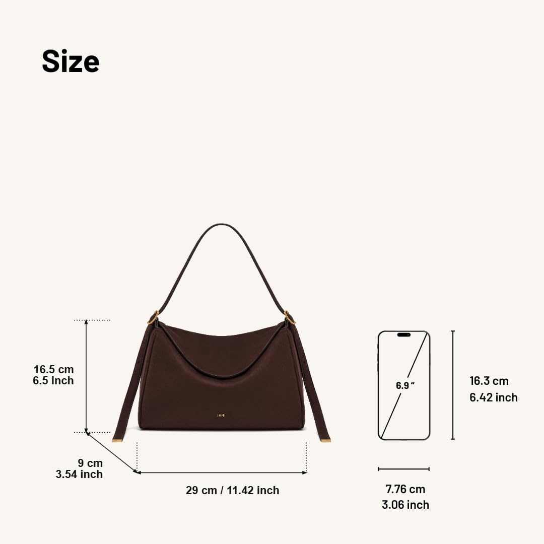 image:imageJW PEI Womens Elowen Faux Suede Flap Shoulder BagDark Brown