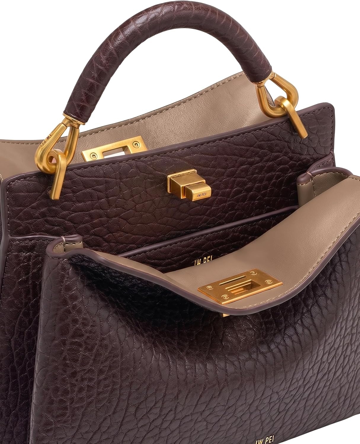 image:imageJW PEI Womens Lucia ElephantEffect Top Handle BagDark Brown
