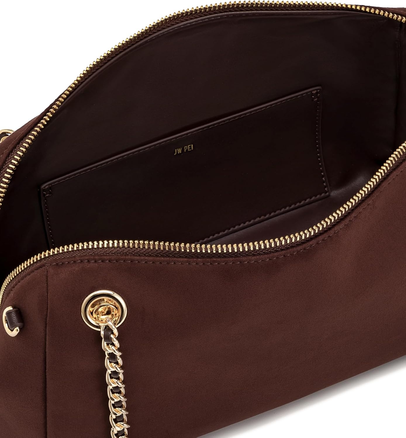 image:imageJW PEI Womens Mireya Faux Suede Chain Shoulder BagDark Brown