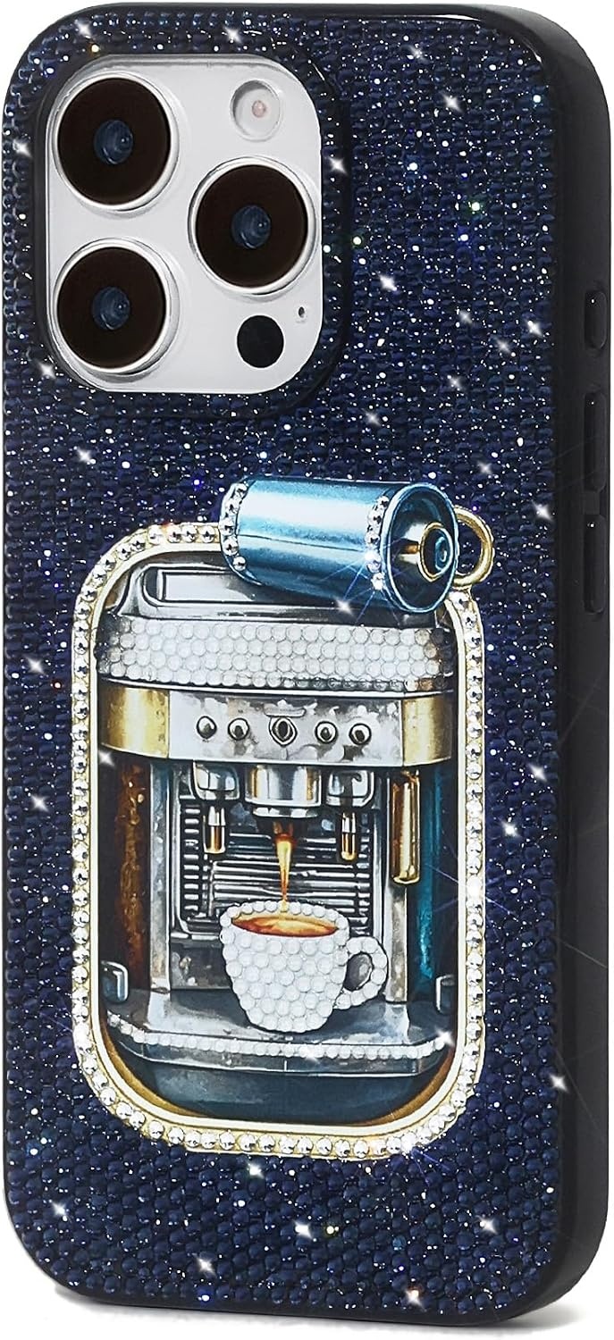 image:imageJW PEI Coffee Tin Artificial Crystal Phone Case BlueBlue