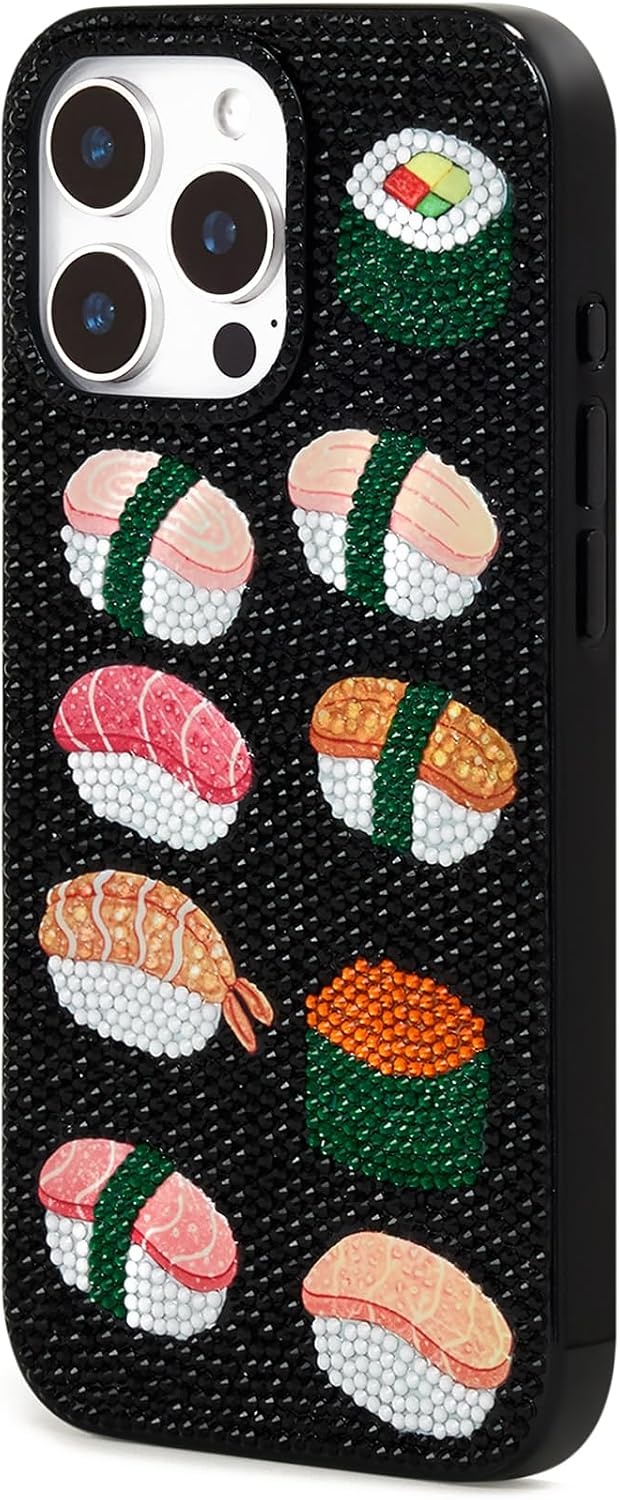 image:imageJW PEI Coffee Tin Artificial Crystal Phone Case BlueSushi Black