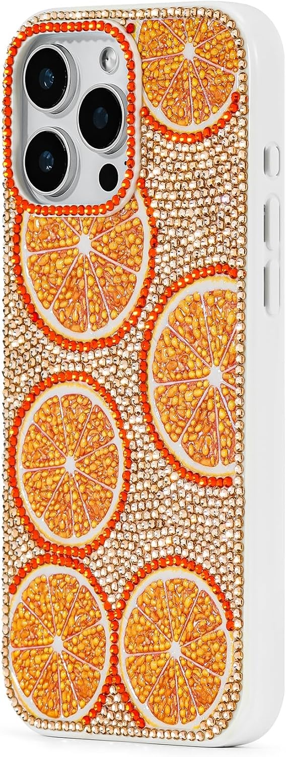 image:imageJW PEI Lemon Artificial Crystal Phone Case OrangeBurst Bling Orange