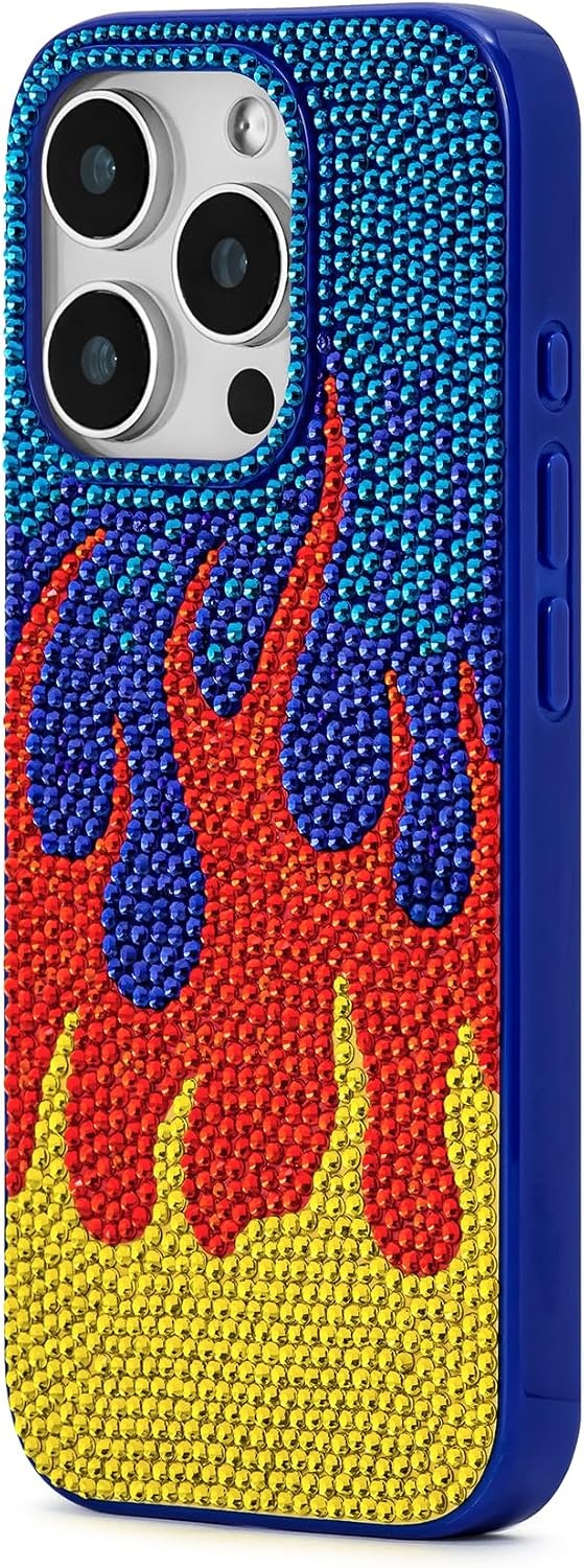 image:imageJW PEI So What Rhinestone Phone Case PinkFlame Pattern Blue