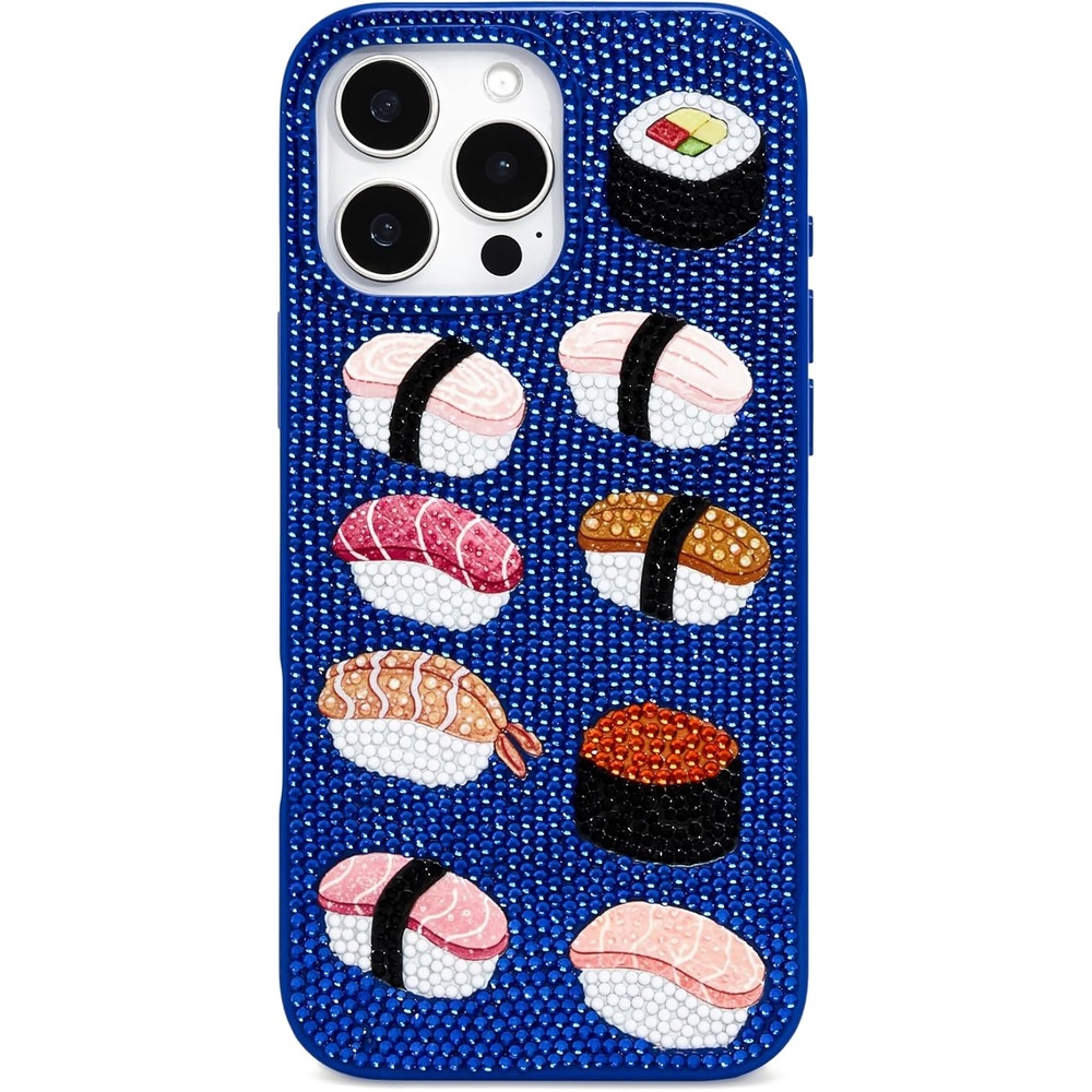 image:imageJW PEI Coffee Tin Artificial Crystal Phone Case BlueSushi Blue