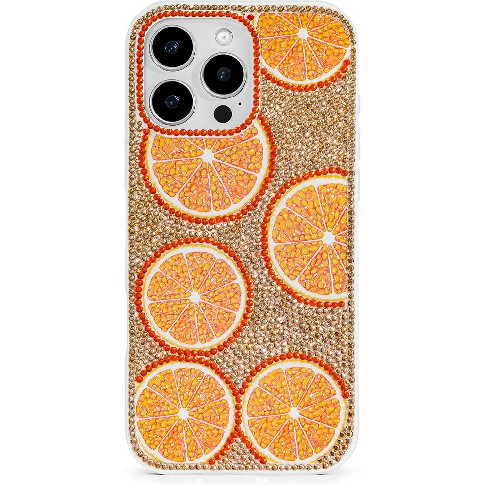 image:imageJW PEI Lemon Artificial Crystal Phone Case OrangeBurst Bling Orange