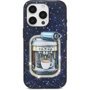 JW PEI Coffee Tin Artificial Crystal Phone Case – Blue(Blue)