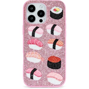 JW PEI Coffee Tin Artificial Crystal Phone Case – Blue(Sushi Pink)