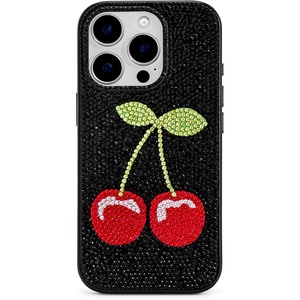 JW PEI Lemon Artificial Crystal Phone Case – Orange(Cherry Black)