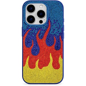 JW PEI So What Rhinestone Phone Case – Pink(Flame Pattern Blue)